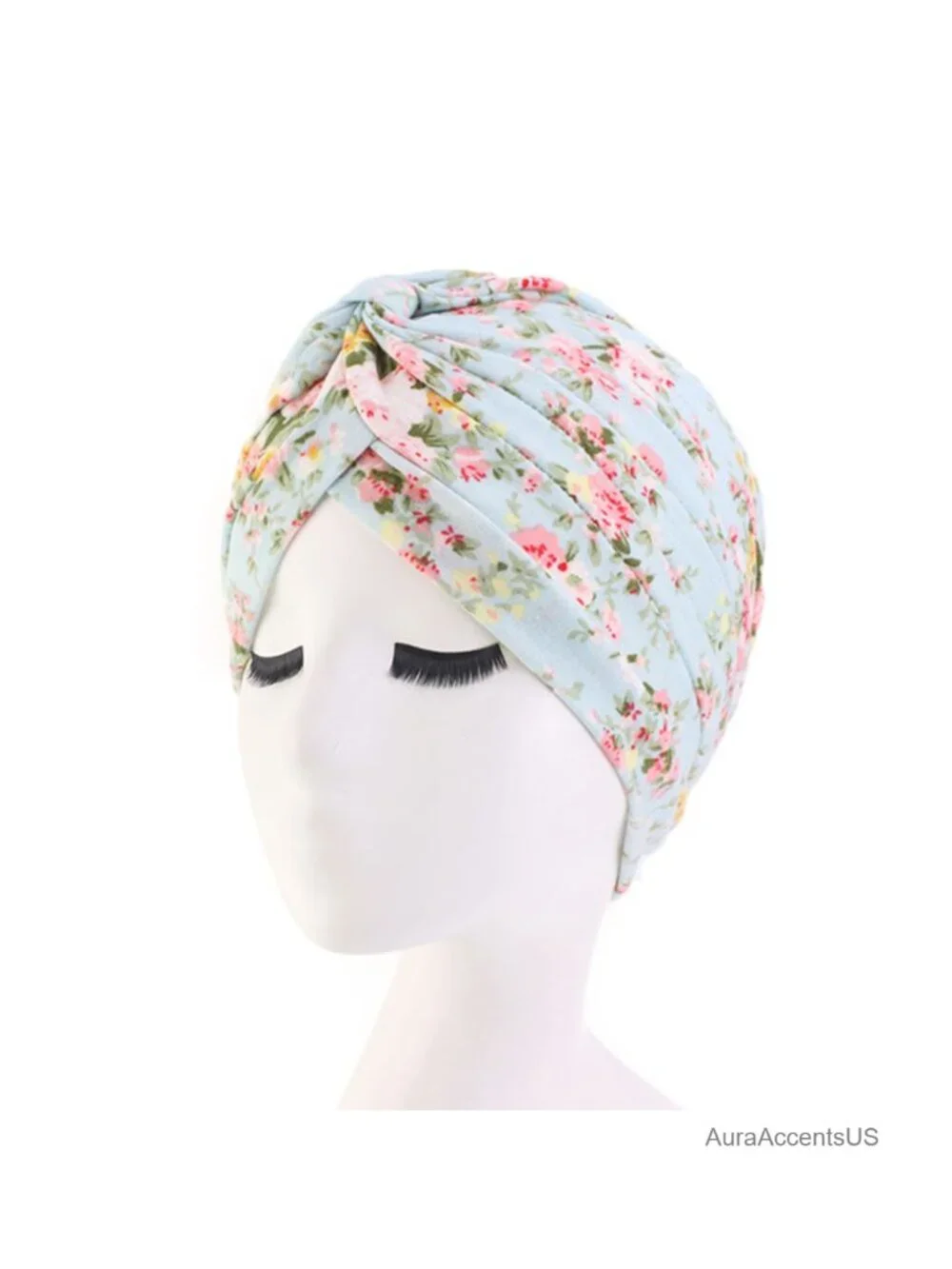 Women's Cotton Turban Head Wrap Chemo Beanie Hat Pre-tied Ruffle